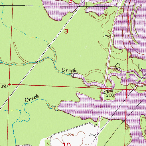 Topographic Map of Lick Creek, AR