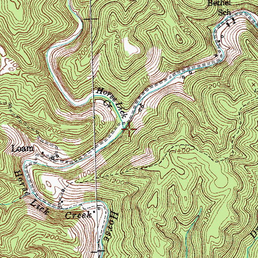 Topographic Map of Clover Bottom Creek, KY