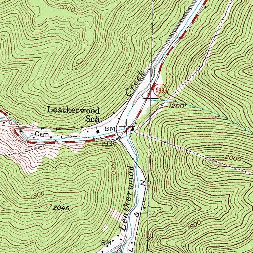 Topographic Map of Clover Fork, KY