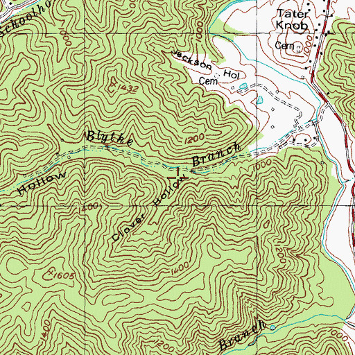 Topographic Map of Clover Hollow, KY
