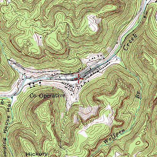 Topographic Map of Co-Operative, KY