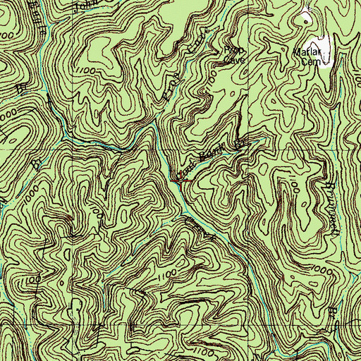 Topographic Map of Coal Band Branch, KY