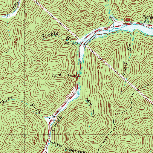 Topographic Map of Coal Hollow, KY