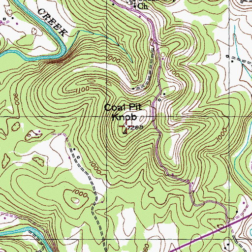 Topographic Map of Coal Pit Knob, KY