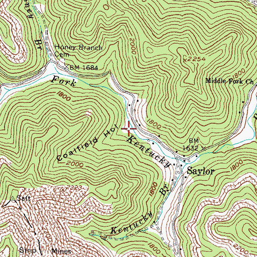 Topographic Map of Coalfield Hollow, KY