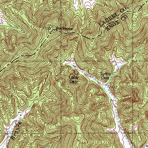 Topographic Map of Cobb Cemetery, KY