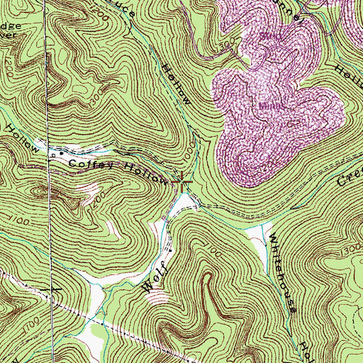 Topographic Map of Coffey Hollow, KY