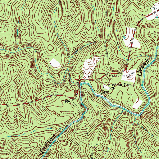 Topographic Map of Cogur Fork, KY