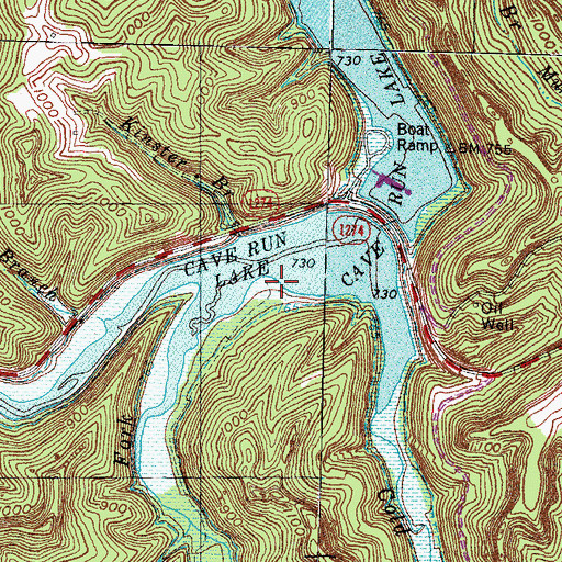 Topographic Map of Cold Cave School, KY