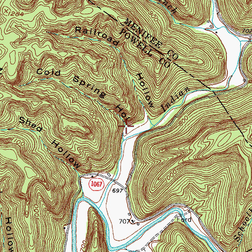 Topographic Map of Cold Spring Hollow, KY