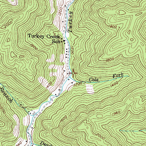 Topographic Map of Cole Fork, KY