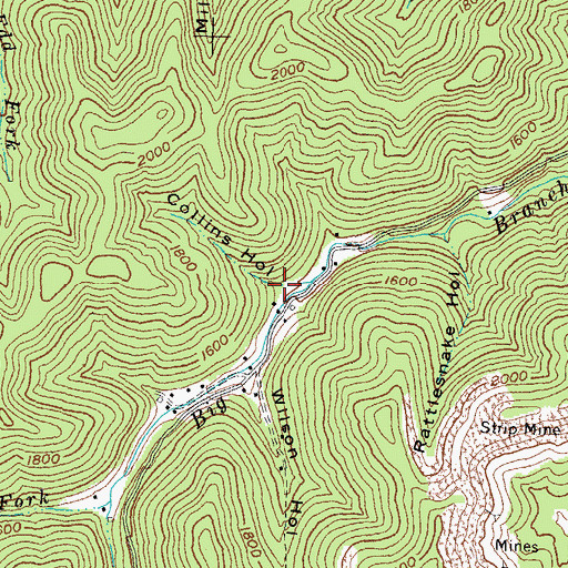 Topographic Map of Collins Hollow, KY