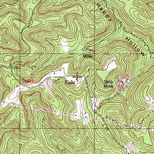 Topographic Map of Colo, KY