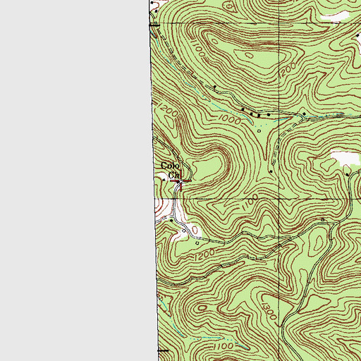 Topographic Map of Colo Church, KY