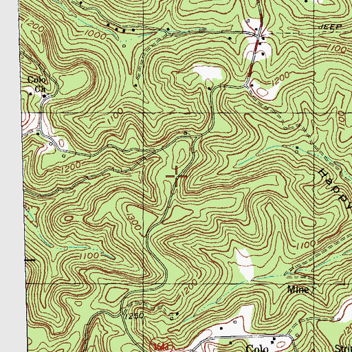 Topographic Map of Colo School, KY