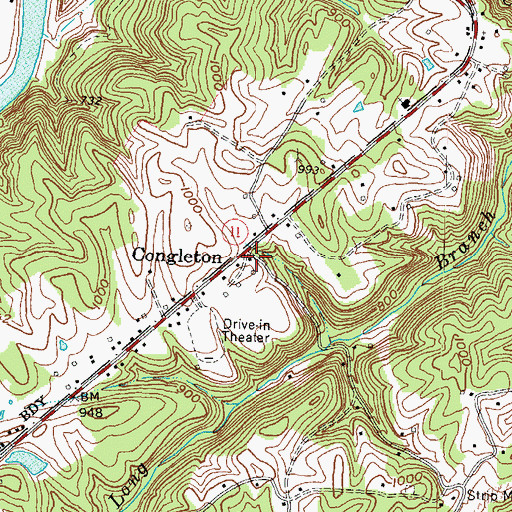 Topographic Map of Congleton, KY