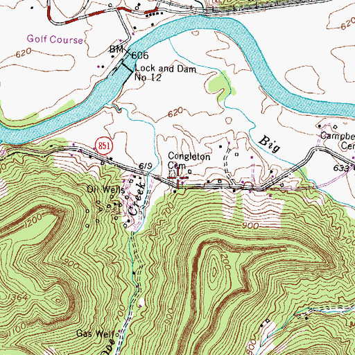 Topographic Map of Congleton Cemetery, KY