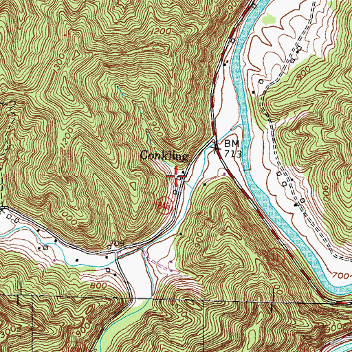 Topographic Map of Conkling, KY