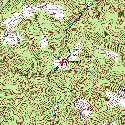 Topographic Map of Conrard, KY