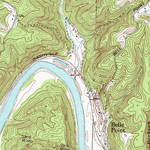 Topographic Map of Contrary Creek, KY