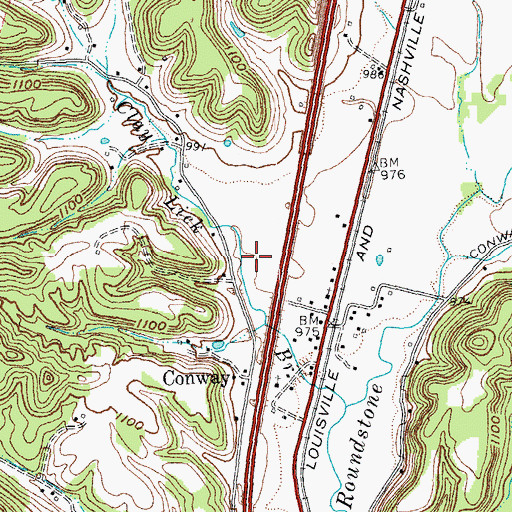 Topographic Map of Conway, KY