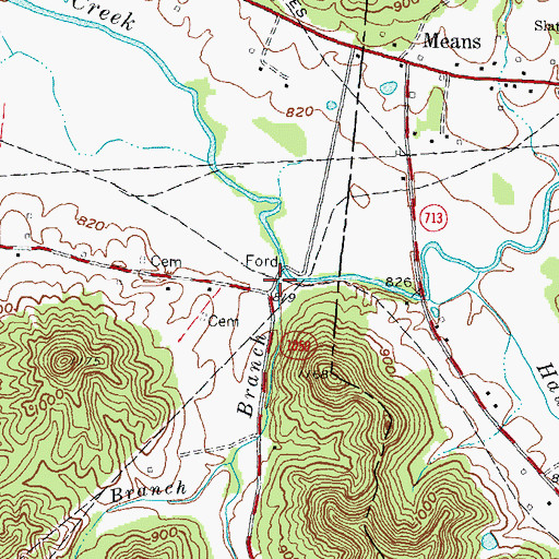 Topographic Map of Cooks Branch, KY