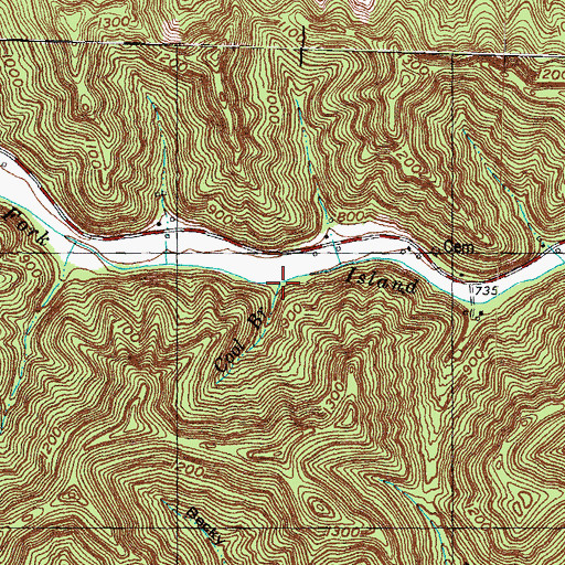 Topographic Map of Cool Branch, KY