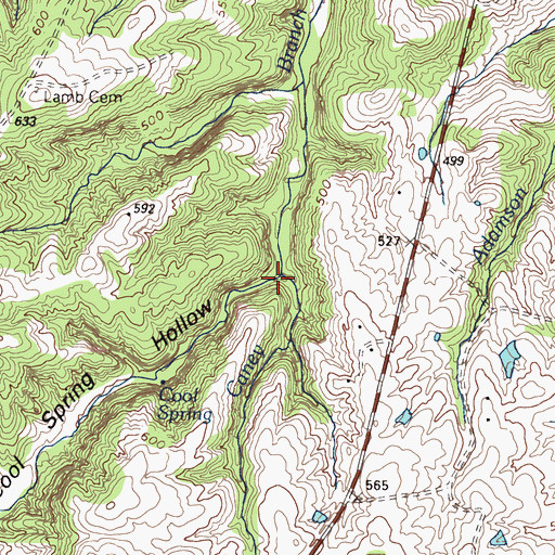 Topographic Map of Cool Spring Hollow, KY