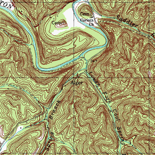 Topographic Map of Cool Spring School, KY