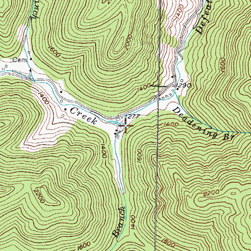 Topographic Map of Coon Branch, KY