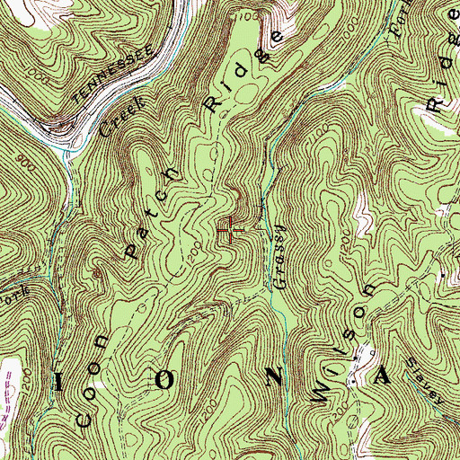 Topographic Map of Coon Patch Ridge, KY