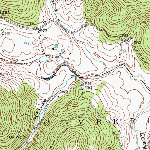 Topographic Map of Cooper Hollow, KY
