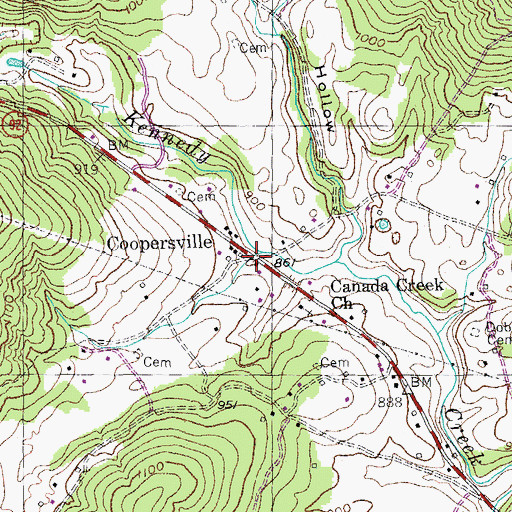 Topographic Map of Coopersville, KY