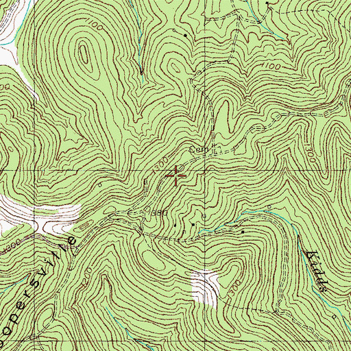 Topographic Map of Coopersville Ridge, KY
