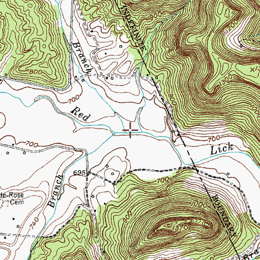 Topographic Map of Copperas Branch, KY