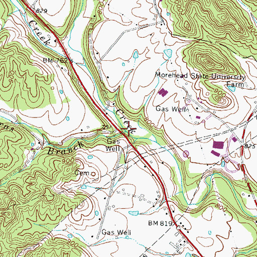 Topographic Map of Copperas Branch, KY