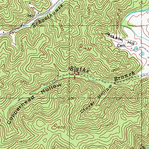 Topographic Map of Copperhead Hollow, KY