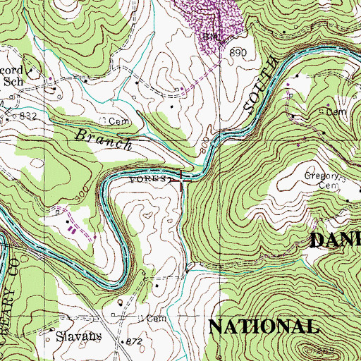 Topographic Map of Corder Creek, KY