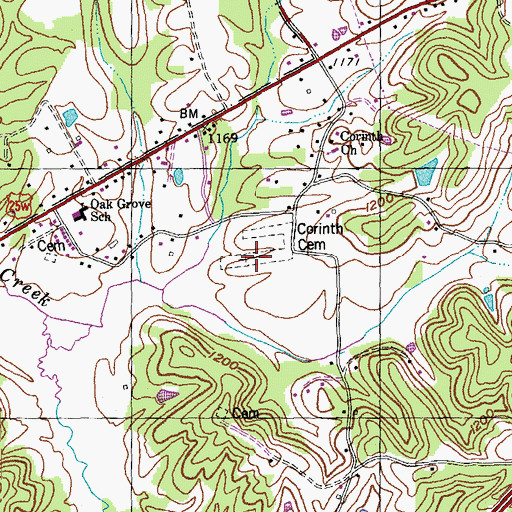 Topographic Map of Corinth Cemetery, KY