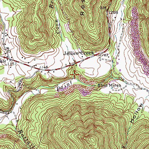 Topographic Map of Corn Bread Branch, KY