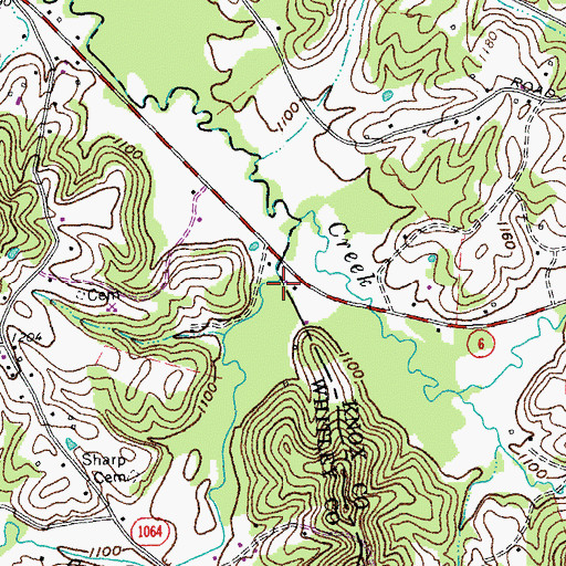 Topographic Map of Corn Creek, KY