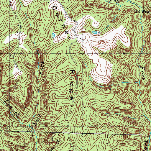 Topographic Map of Corner Ridge, KY