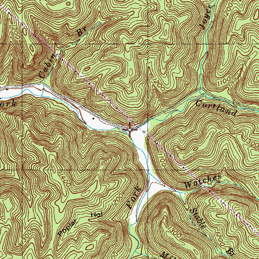 Topographic Map of Cortland Fork, KY