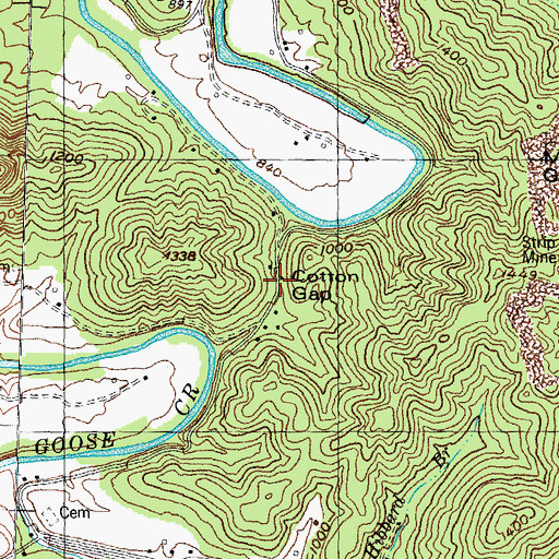 Topographic Map of Cotton Gap, KY