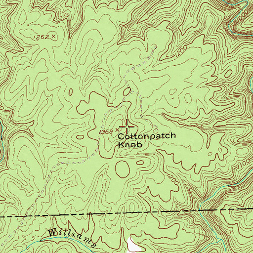 Topographic Map of Cottonpatch Knob, KY