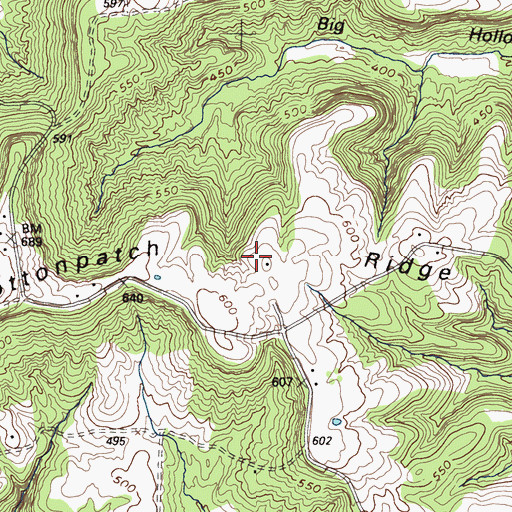 Topographic Map of Cottonpatch Ridge, KY