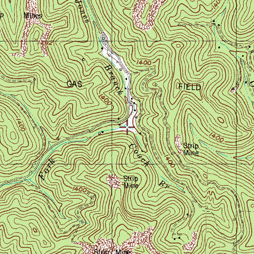Topographic Map of Couch Branch, KY