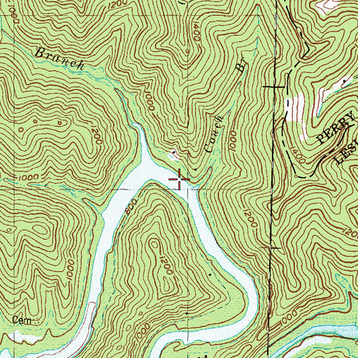 Topographic Map of Couch Branch, KY