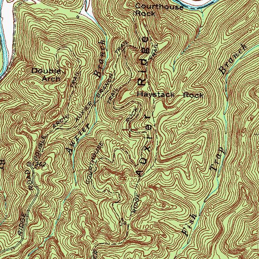 Topographic Map of Courthouse Rock Trail, KY