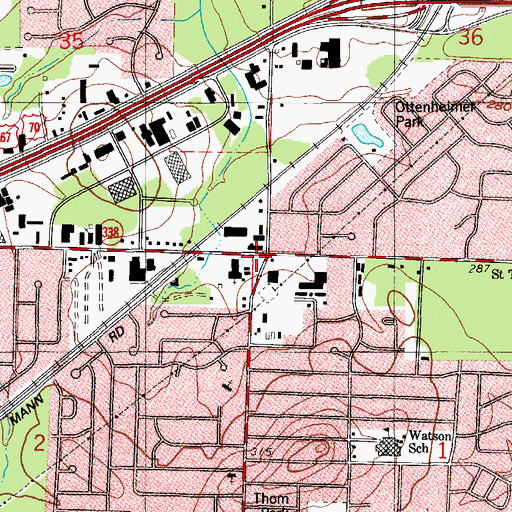 Topographic Map of Life Line Church, AR